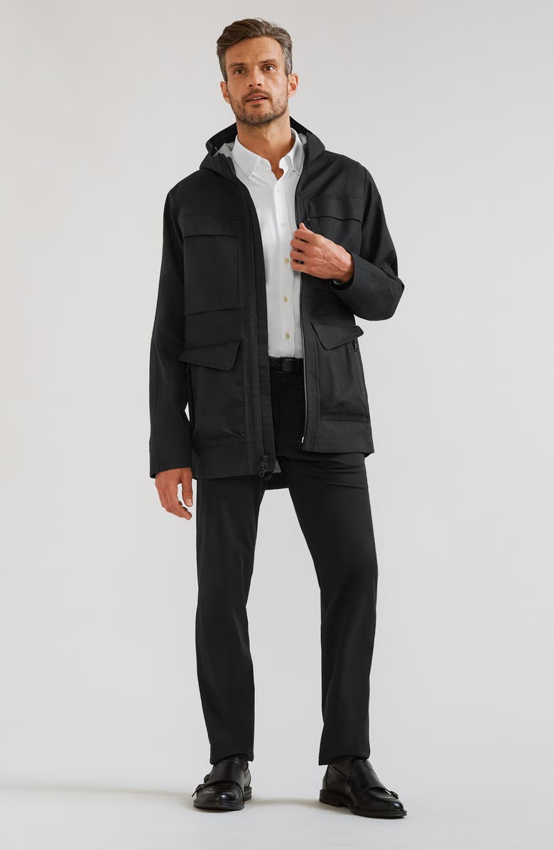 Rhone Commuter Water Resistant Field Coat, Alternate, color, Black