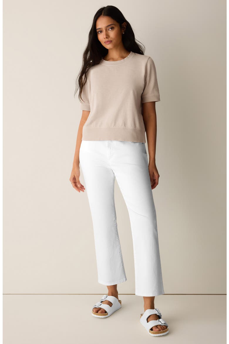 Short Sleeve Organic Cotton Terry Sweatshirt, Alternate, color, WHEAT