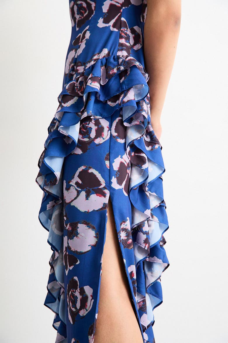 Side Split Ruffle Detail Maxi Dress, Alternate, color, Floral