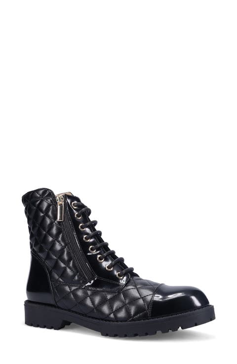 Tiffin Waterproof Quilted Leather Combat Boot
