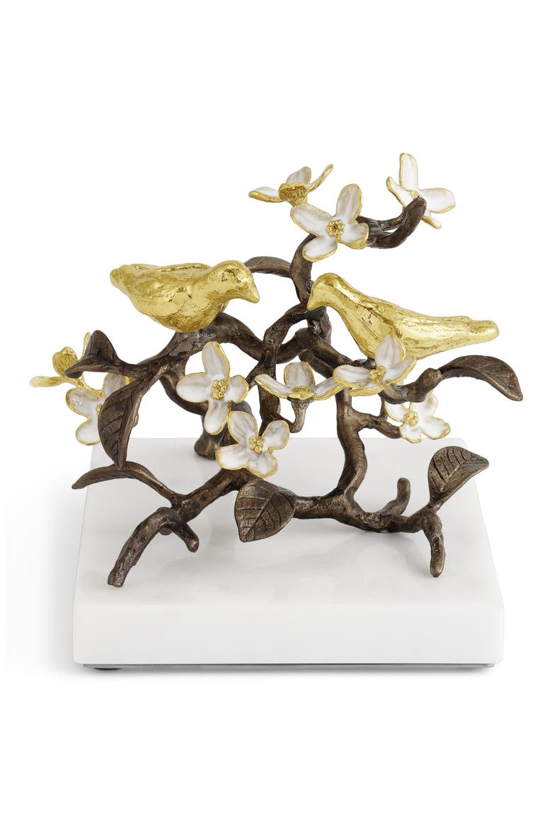 Lovebirds Decorative Object, Main, color, BRASS/ GOLD/ WHITE