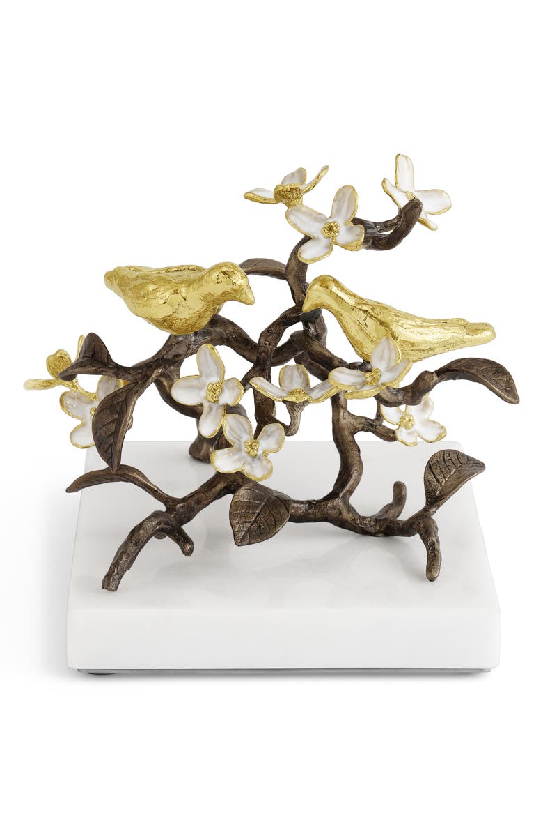 Michael Aram Lovebirds Decorative Object, Main, color, Brass/ Gold/ White