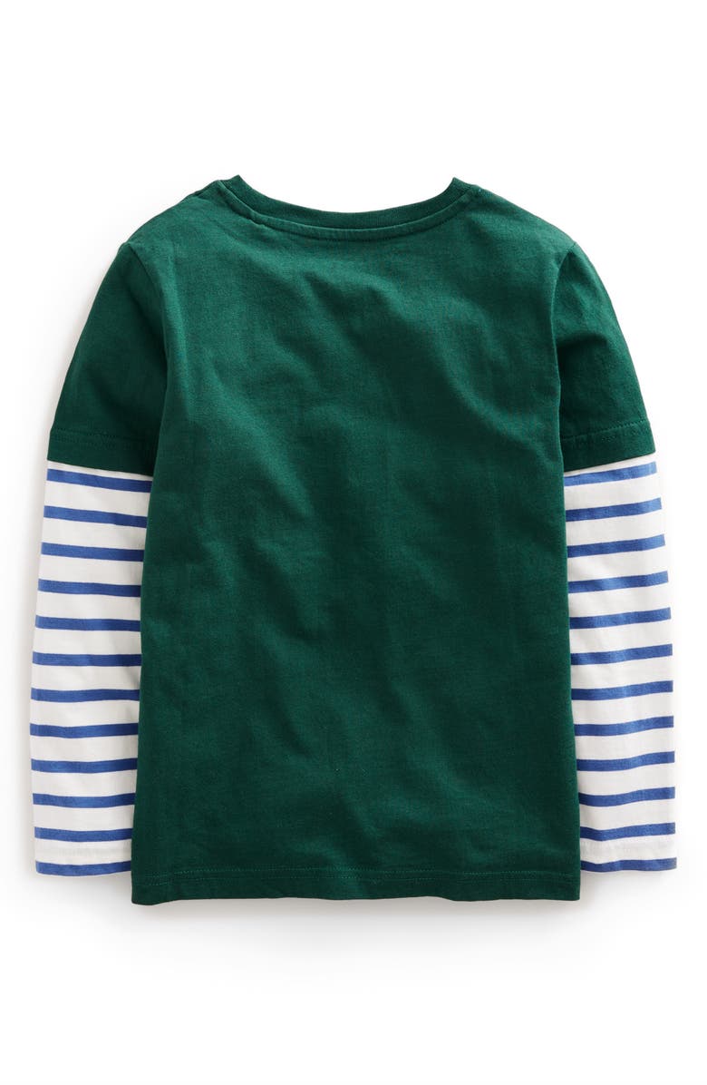 Mini Boden Kids' Squirrel Appliqué Layered Long Sleeve T-Shirt, Alternate, color, 