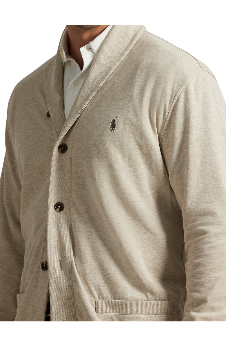 Polo Ralph Lauren Big & Tall Luxury Jersey Cardigan, Alternate, color, Expedited Dune