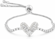 Donatello Gian Adjustable Crystal Heart Bracelet