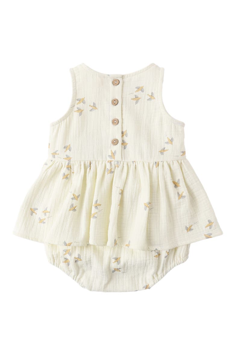 Skirted Organic Cotton Romper, Alternate, color, IVORY