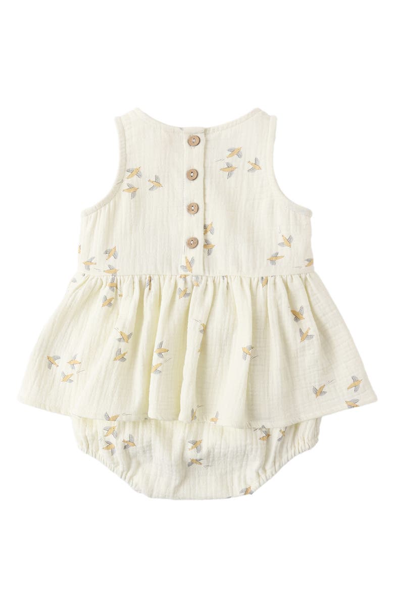 QUINCY MAE Skirted Organic Cotton Romper, Alternate, color, Ivory