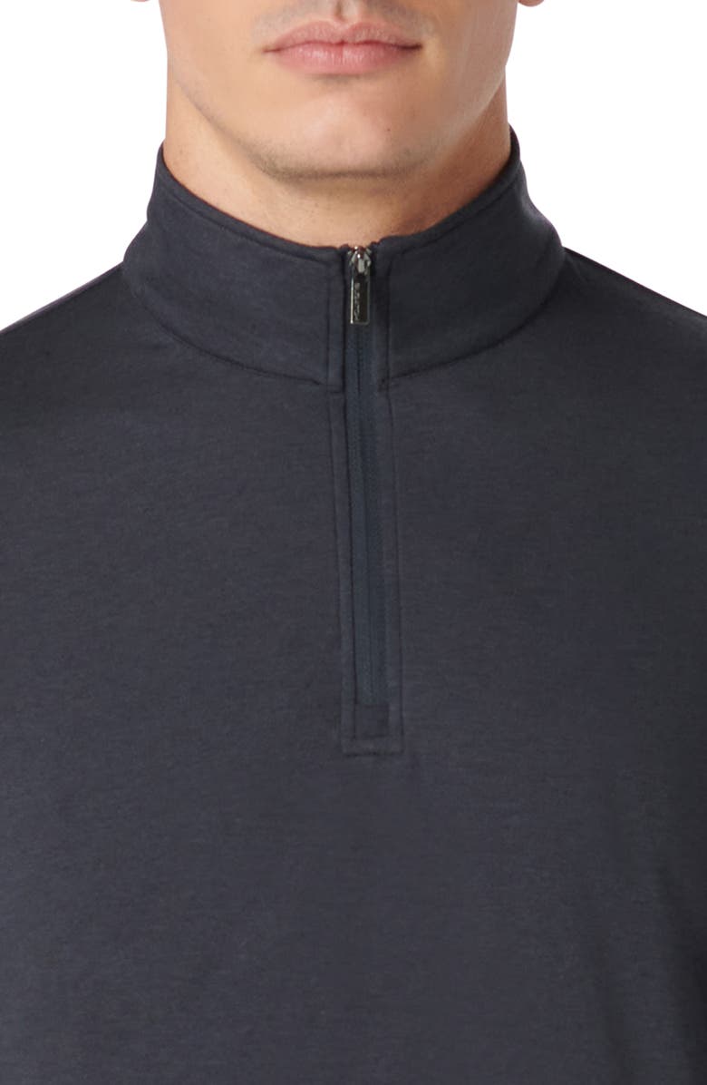 Bugatchi Quarter Zip Performance Pullover, Alternate, color, Black