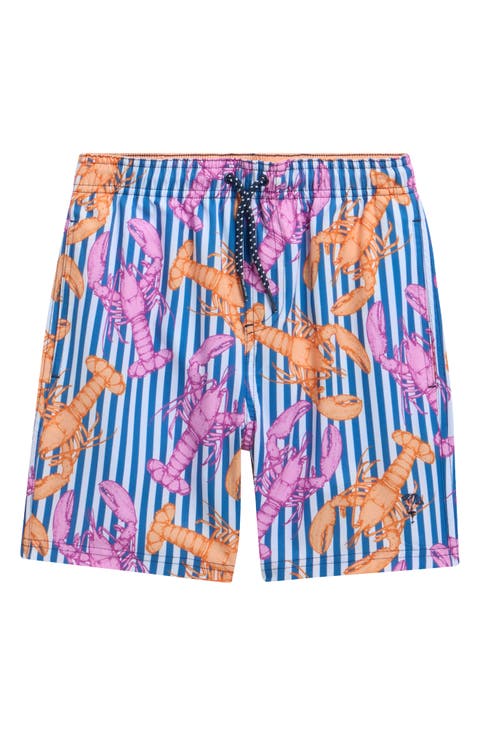 Kids' Lobster Stripe Swim Trunks (Big Kid)