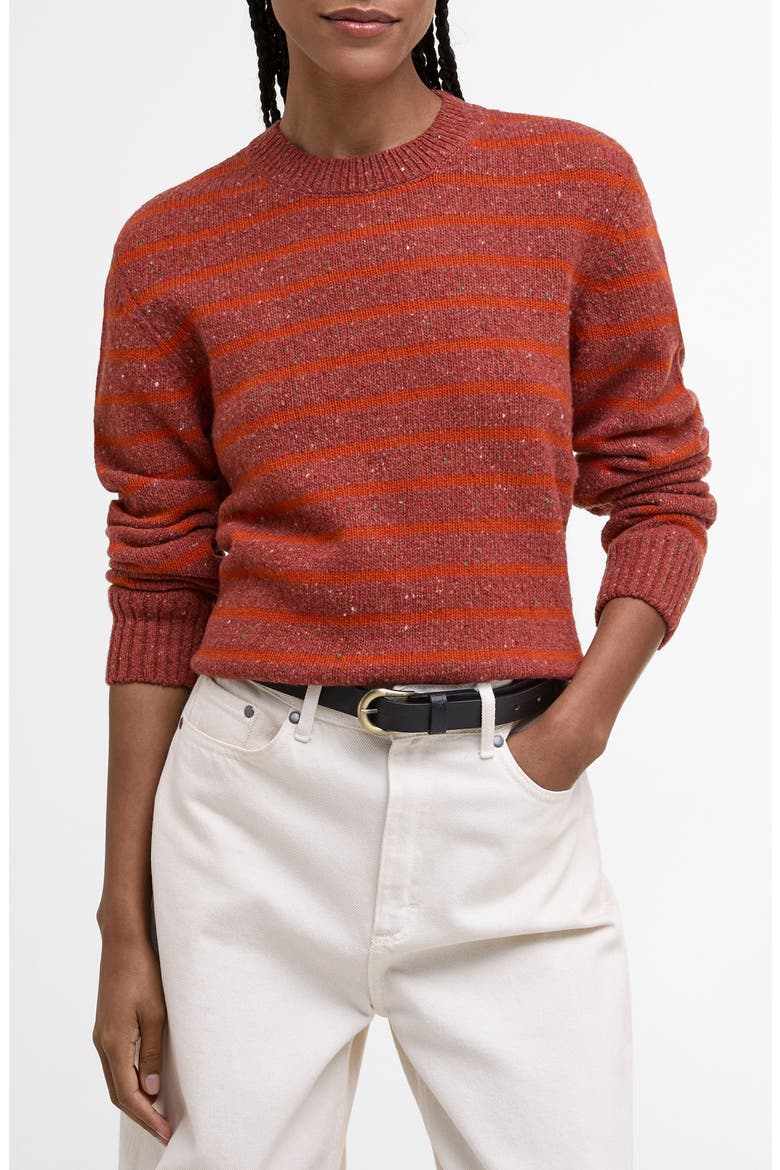Claydon Stripe Sweater, Main, color, BURNT ORANGE STRIPE