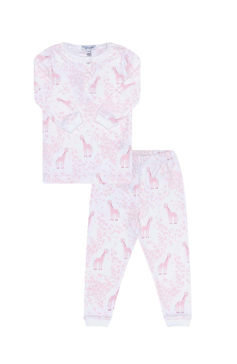 Nellapima Pink Giraffe Print Pajama - Baby, Main, color, Pink