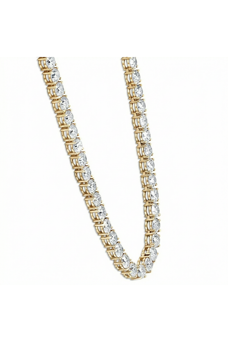 38Ct Diamond Tennis Necklace 16.5" in 14k or Gold Lab Grown, Alternate, color, Yellow Gold