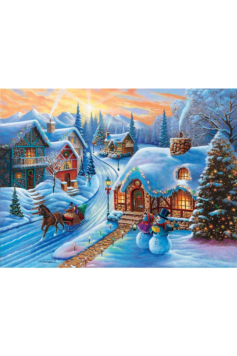 Sunset Christmas Village 500 piece Jigsaw Puzzle for Adults, Alternate, color, Multicolor