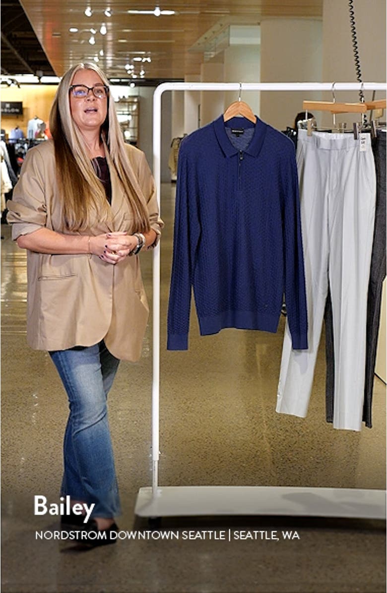 Textured Wool Quarter Zip Sweater, sales video thumbnail