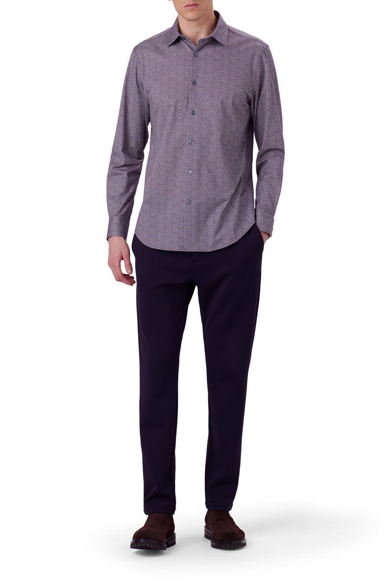 James OoohCotton® Coin Dot Print Button-Up Shirt, Alternate, color, PURPLE/ BURGUNDY