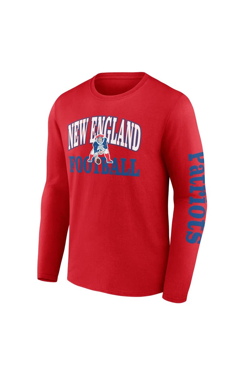 FANATICS Men's Fanatics Red New England Patriots Vintage Combo Up Two Long Sleeve T-Shirt, Alternate, color, 