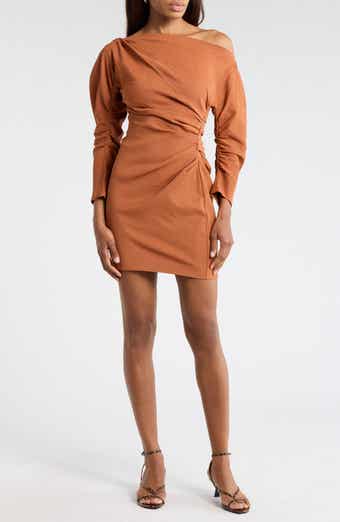 A.L.C. Sona Long Sleeve One-Shoulder Dress