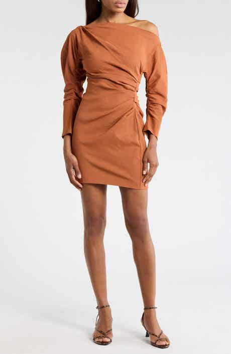 A.L.C. Sona Long Sleeve One-Shoulder Dress