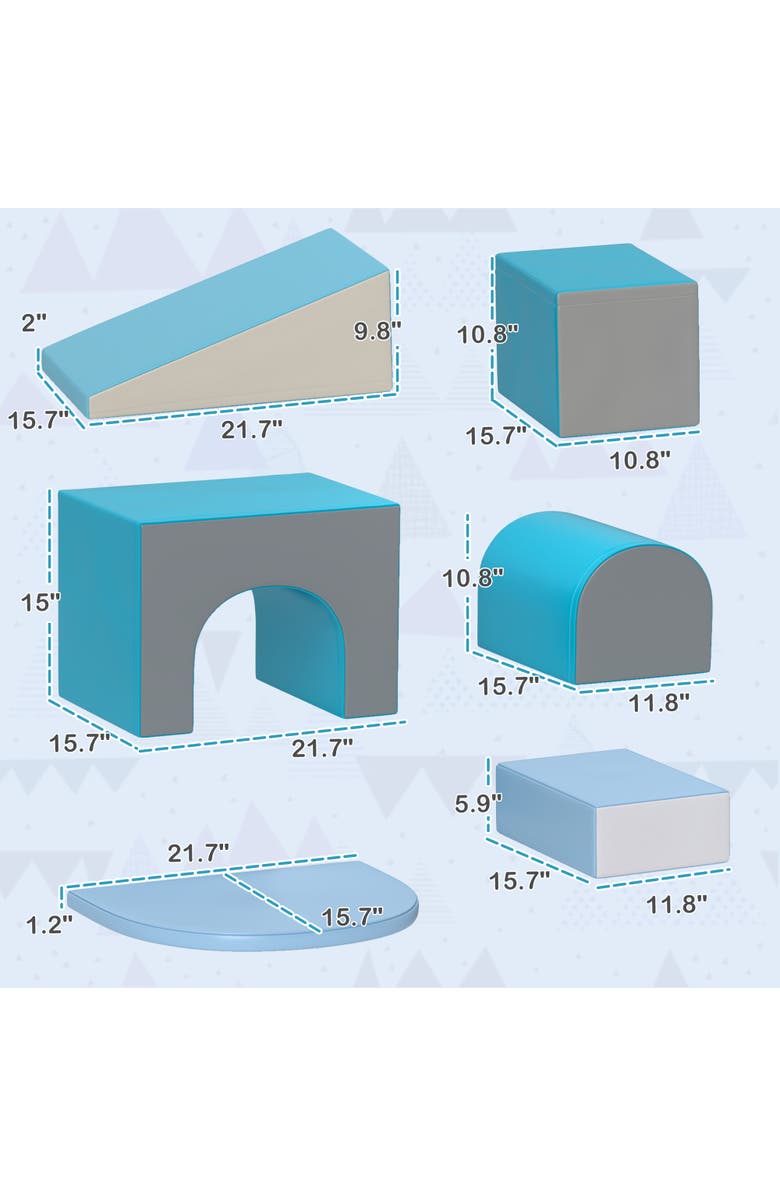 Qaba 7-Piece Rearrangeable Toddler Climber, Baby Soft Play Equipment, Alternate, color, Contemporary