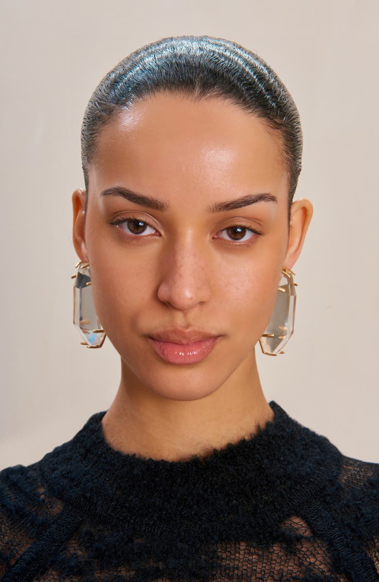 Cult Gaia Elsa Geometric Earrings, Alternate, color, Clear/ Brass