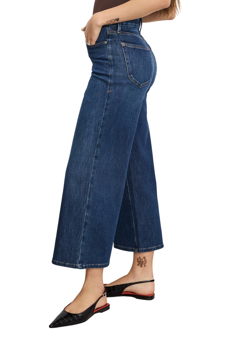 Soft-Tech Good Waist Crop Wide Leg Palazzo Jeans, Alternate, color, INDIGO977