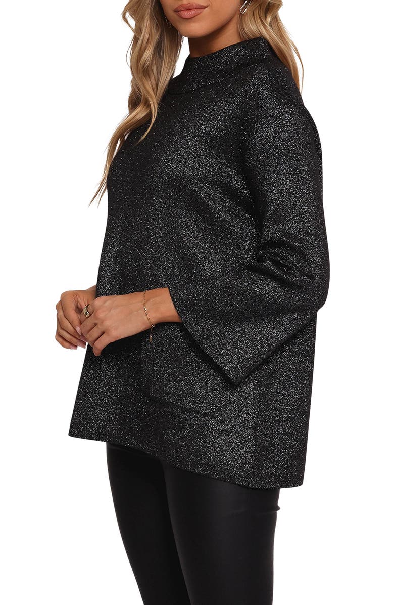Petal & Pup Tassie Shimmer Mock Neck Sweater, Alternate, color, Black