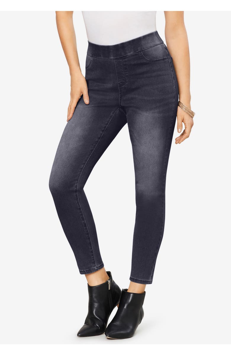 Roaman's Plus Size 360° Stretch Jegging, Alternate, color, Black