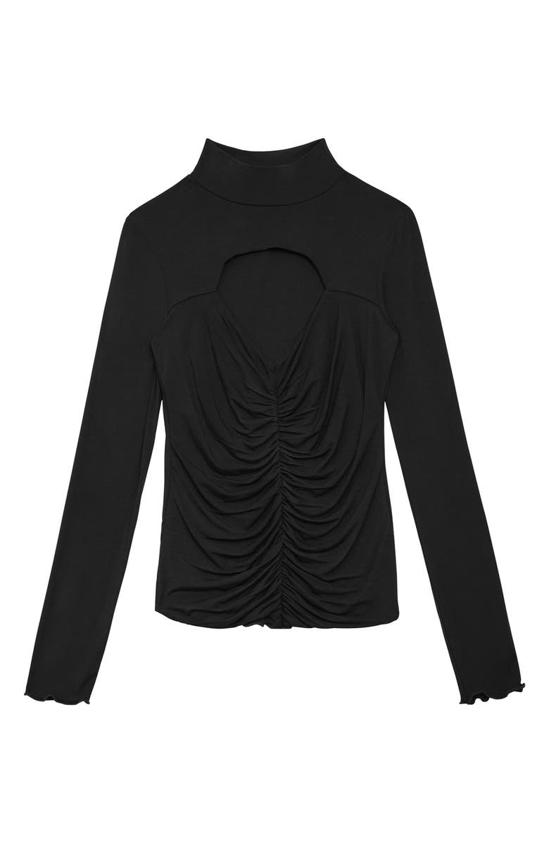 GUESS Brienna Cutout Mock Neck Top, Alternate, color, 