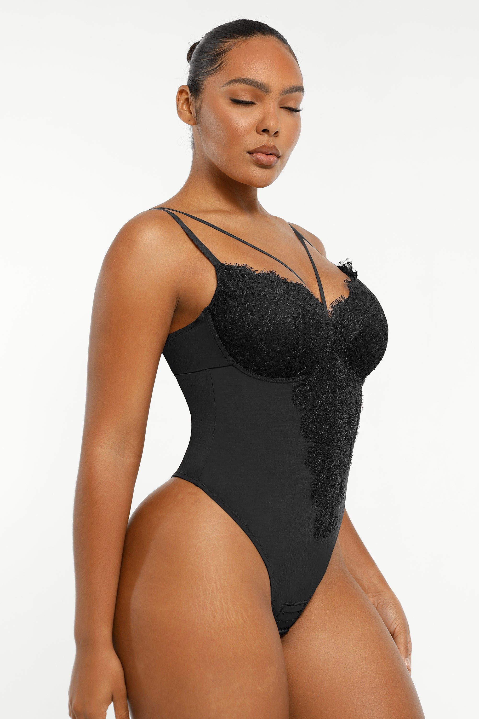 Shapellx Sheer Lace Mesh Bodysuit with Shaping (Women) | Nordstrom