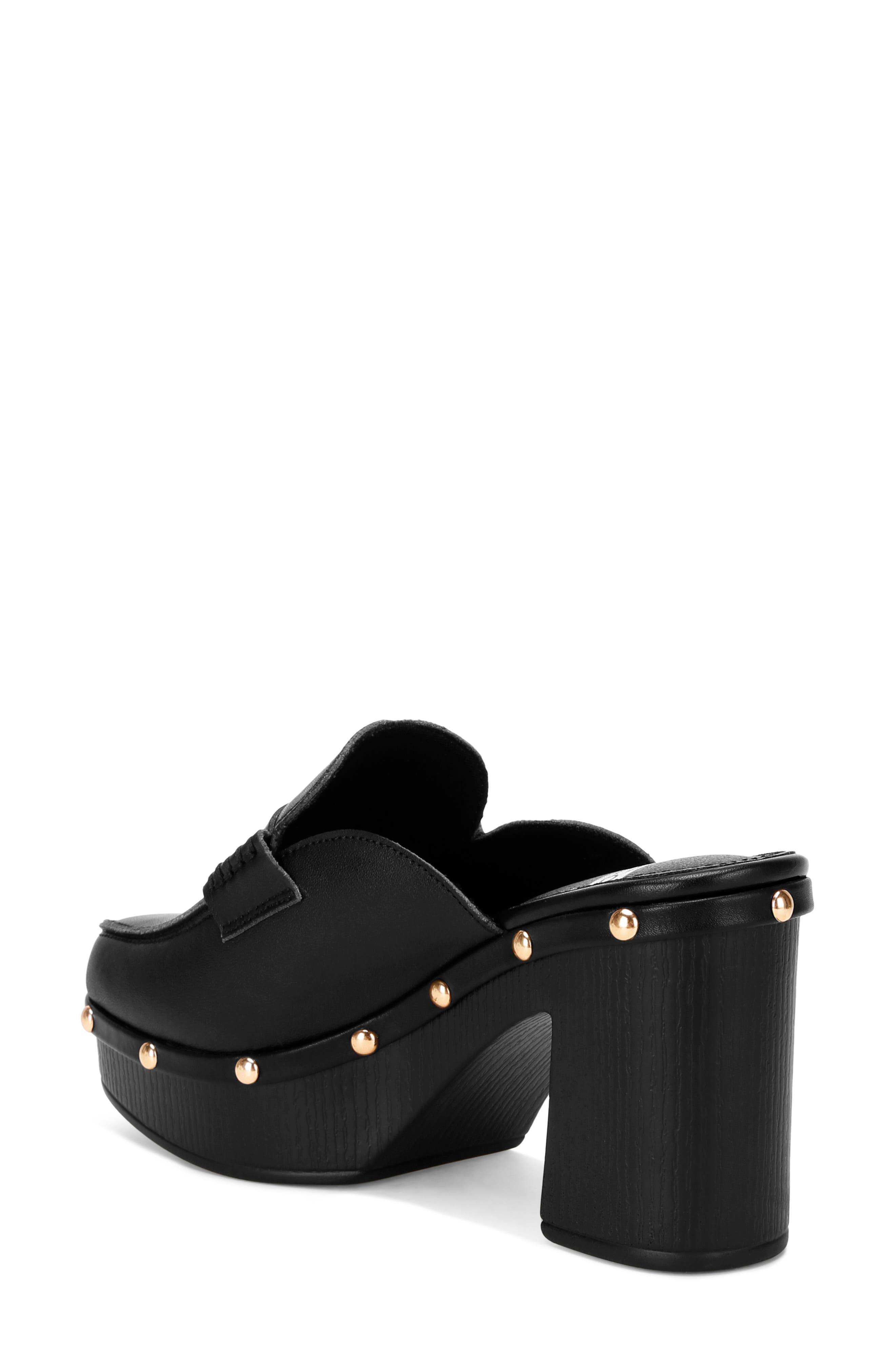 Lycra Stud Platform Mule, Alternate, color, BLACK