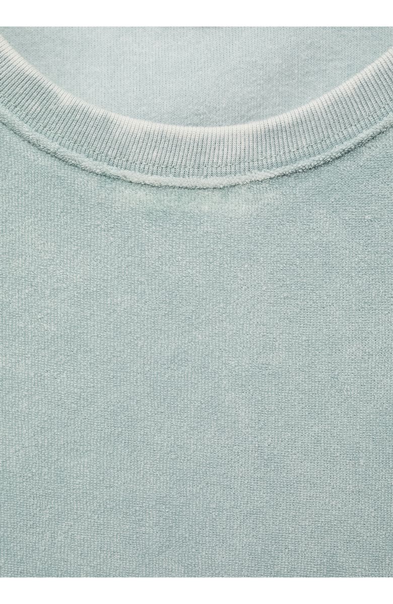 MANGO Overdyed Cotton Blend Terry Nightgown, Alternate, color, Mint Green