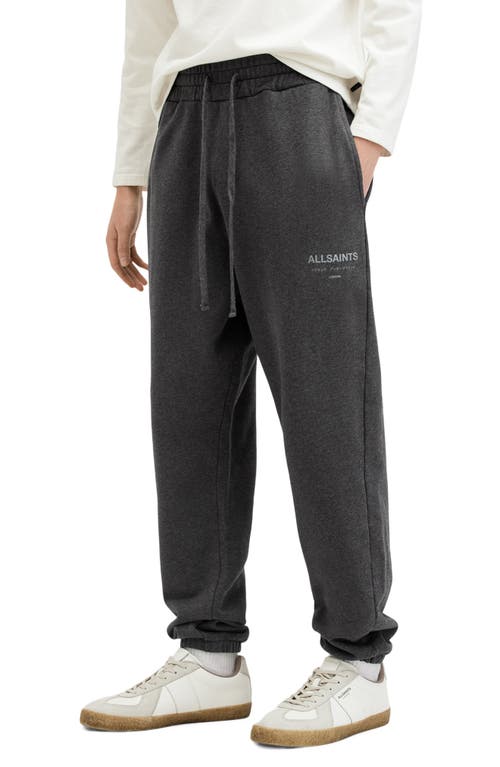 Allsaints Underground Cotton Sweatpants In Gravestone Grey Marl