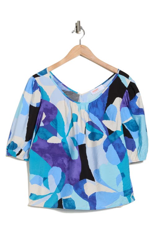 Renee C Puff Sleeve Top In Blue