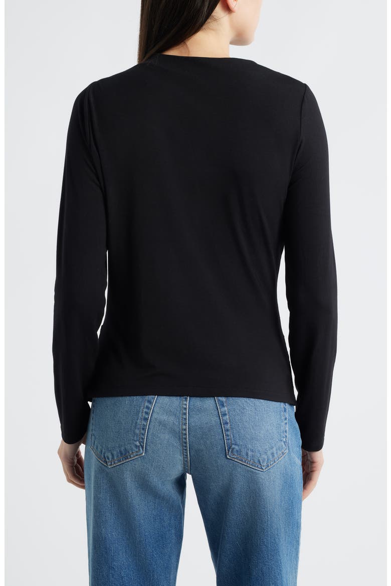 Asymmetric Boat Neck Top, Alternate, color, BLACK