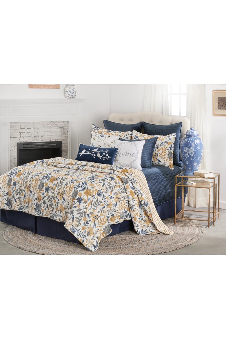 Natural Home Cotton Quilt Set - Reversible and Machine Washable, Alternate, color, Yellow