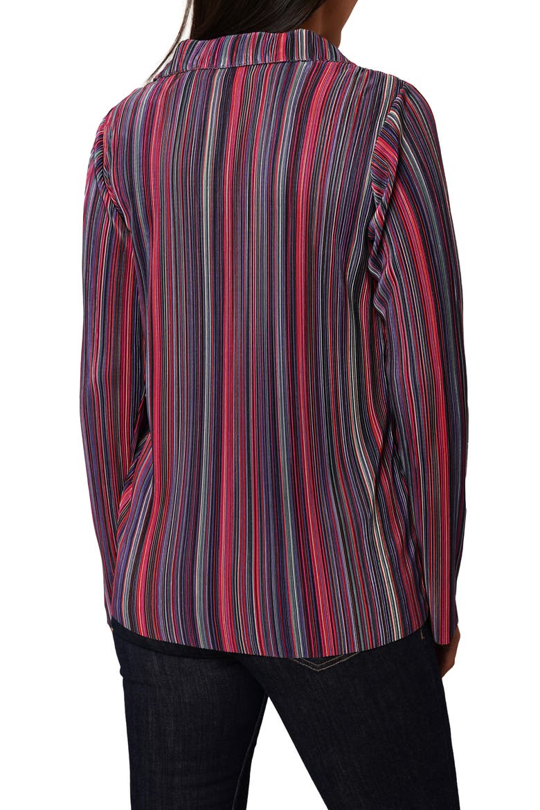 Plissé Button-Up Shirt, Alternate, color, AUTUMN MULTI