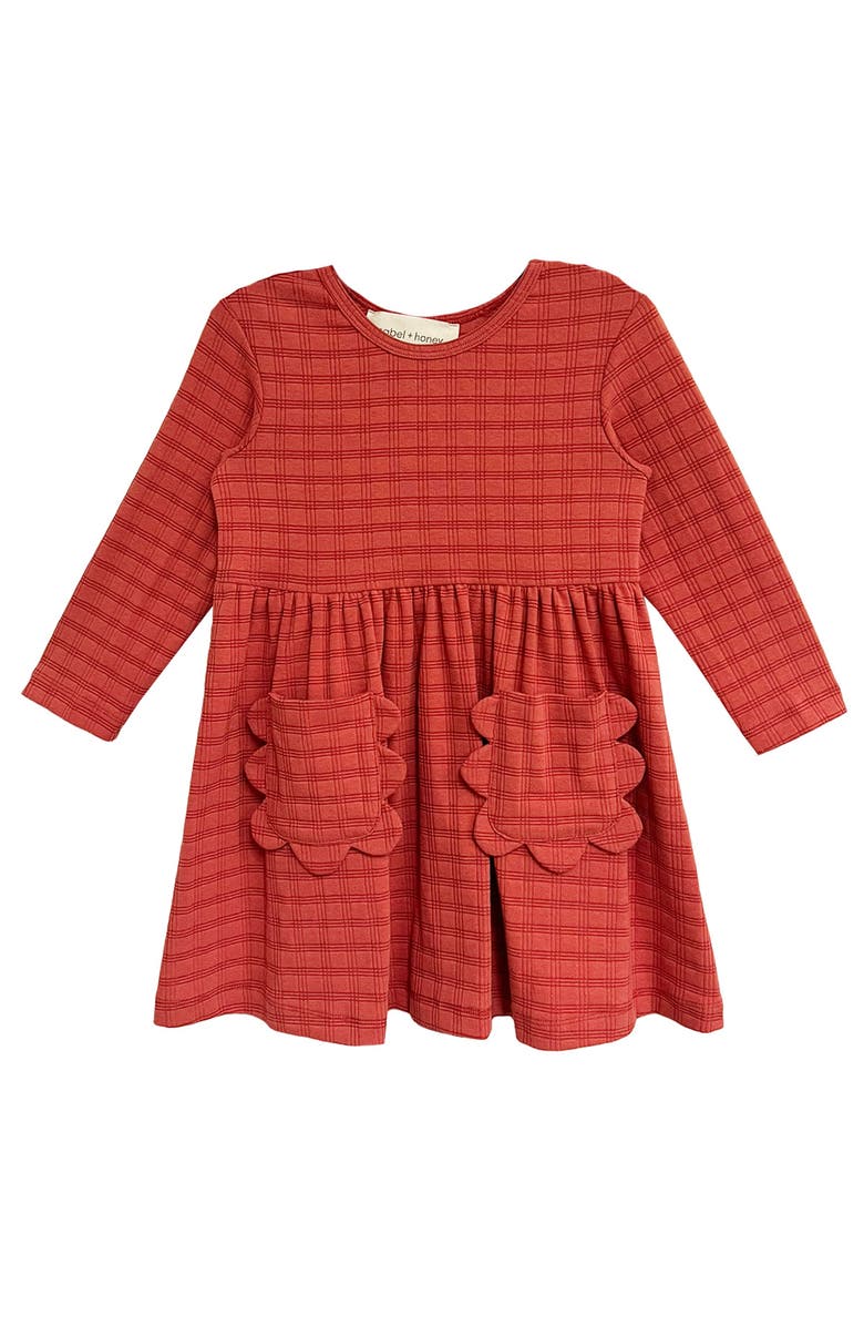 Mabel + Honey Tea Party Red Gingham Dress, Main, color, Red