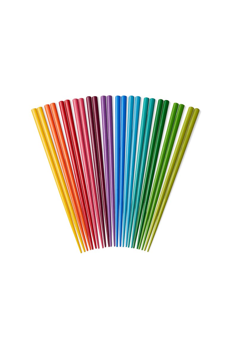 Design Store Set of 12 Rainbow Chopsticks, Alternate, color, MULTI