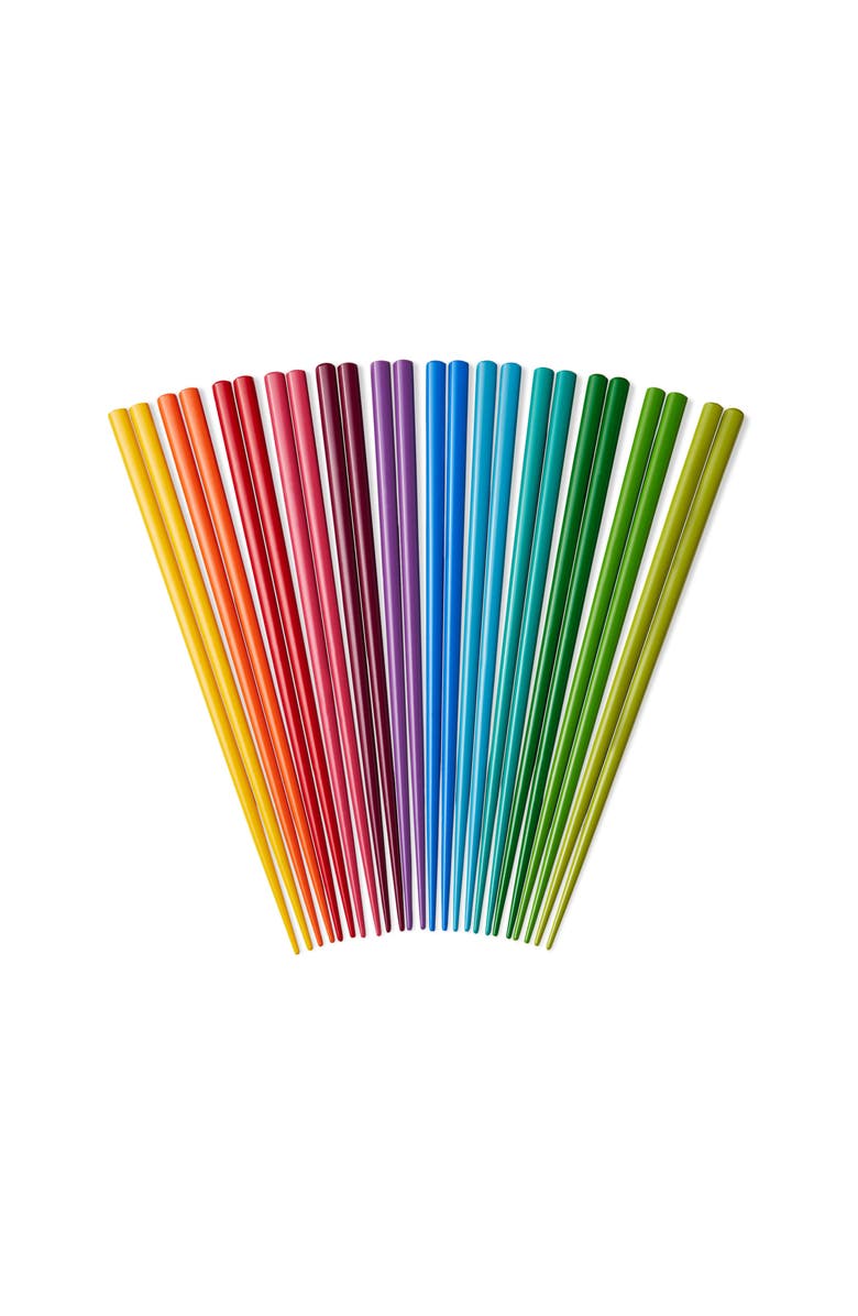 MoMA Design Store Set of 12 Rainbow Chopsticks, Alternate, color,