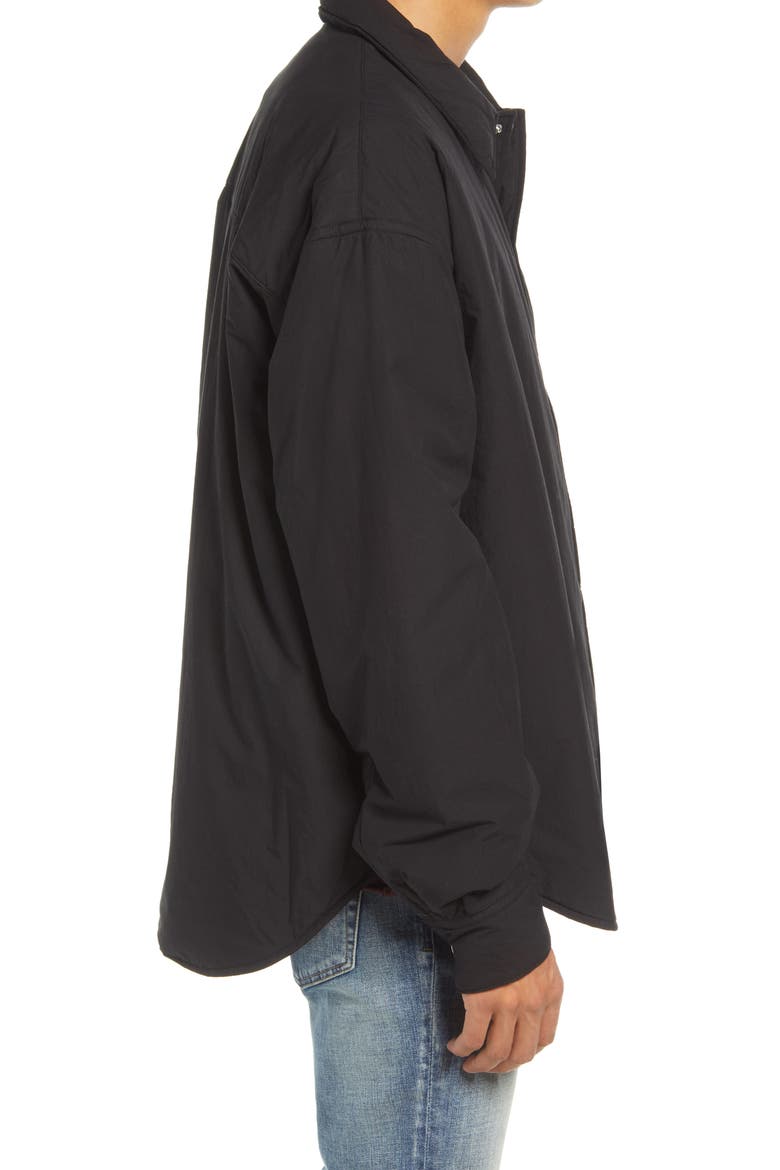 Suffolk Padded Snap Overshirt, Alternate, color, BLACK