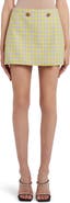 Versace Houndstooth Wool Tweed Faux Wrap Miniskirt