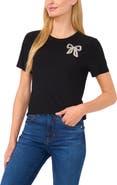 CeCe Embellished Bow T-Shirt