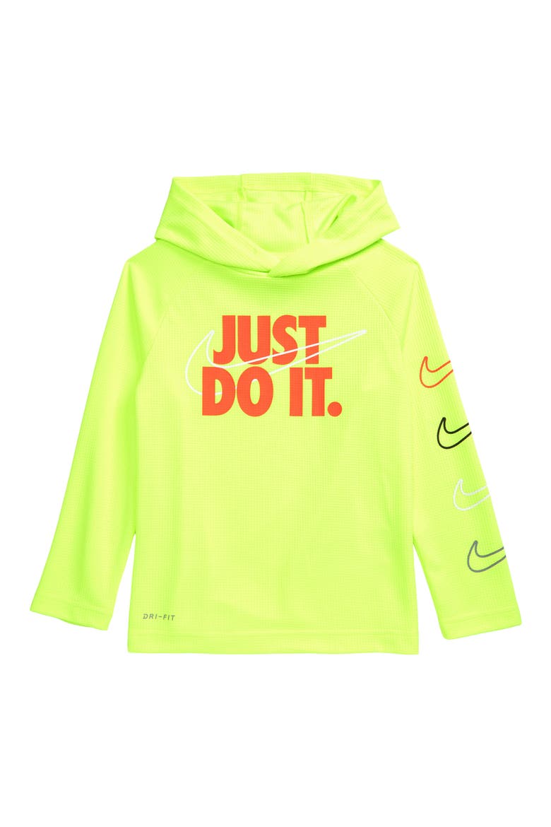 Kids' Dri-FIT Logo Hoodie, Main, color, VOLT