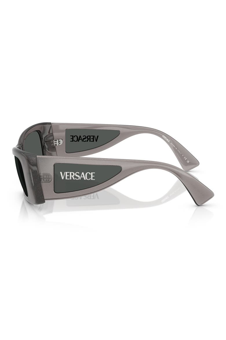 54mm Pillow Sunglasses, Alternate, color, GREY GLITTER TRANSPARENT