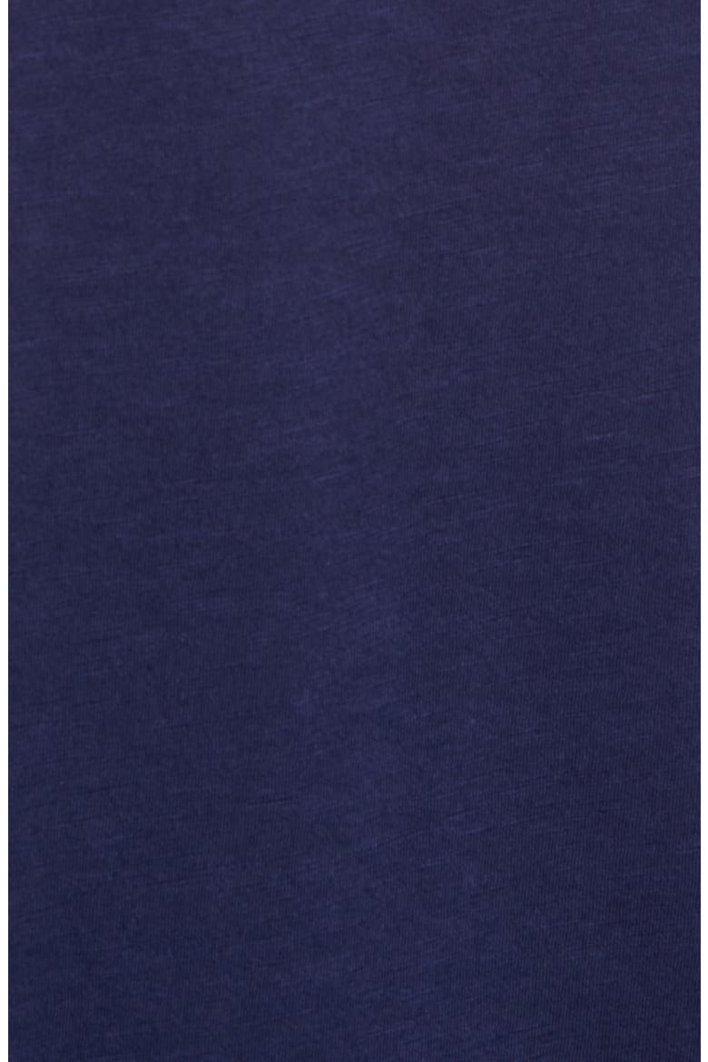 Embroidered Neck Short Sleeve Cotton Blend Top, Alternate, color, NAVY PEACOAT