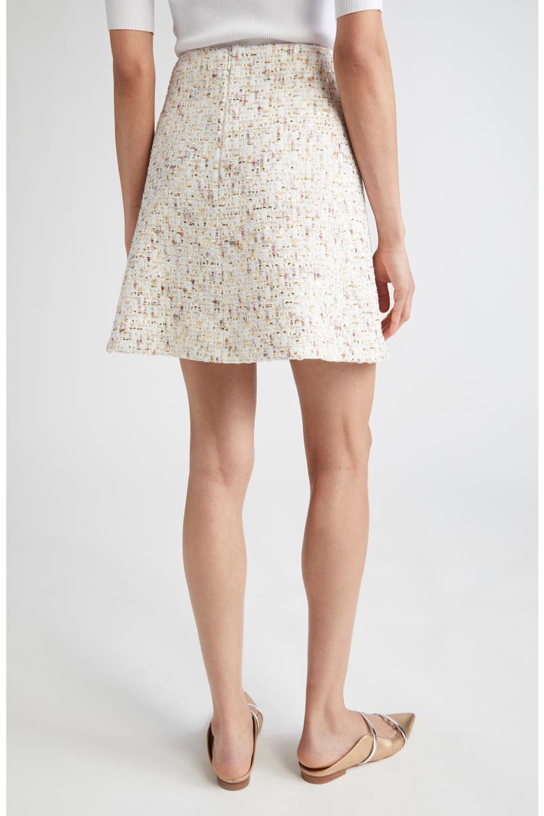 Sequin Bouclé A-Line Skirt, Alternate, color, IVORY/ MULTI