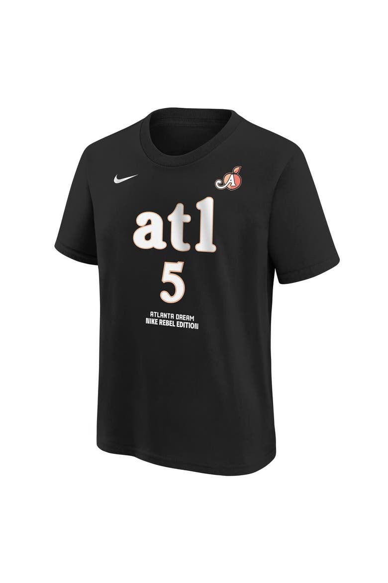 Youth Nike Angel Reese Black Atlanta Dream Rebel Edition Name & Number T-Shirt, Alternate, color, Black