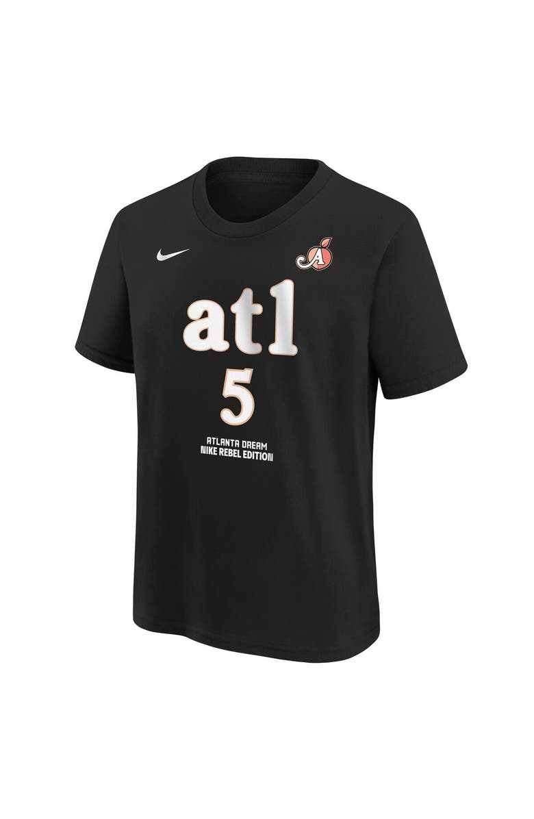 Nike Youth Nike Angel Reese Black Atlanta Dream Rebel Edition Name & Number T-Shirt, Alternate, color, Black