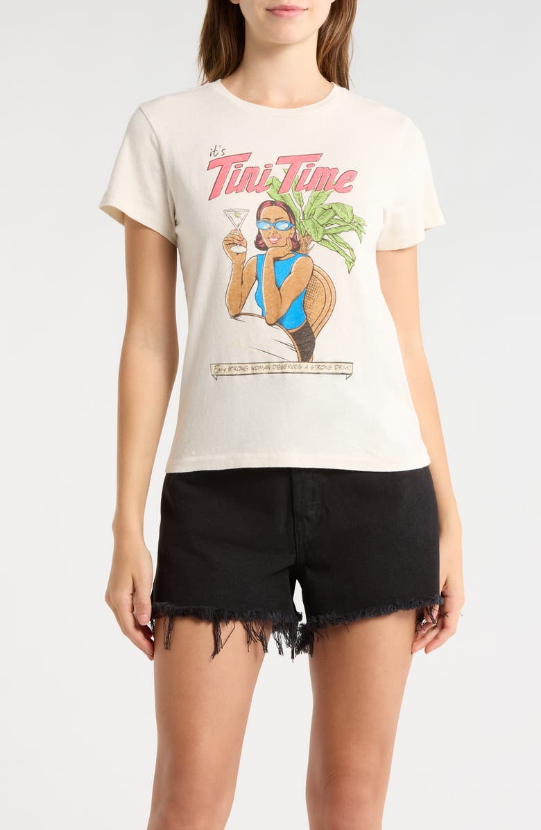 Re/Done Classic Tini Time Graphic T-Shirt, Main, color, Vintagewhite