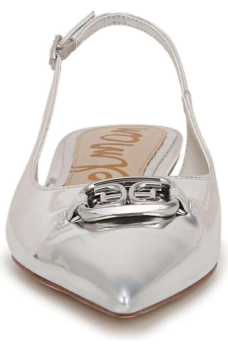 Sam Edelman Aggie Pointed Toe Slingback Flat, Alternate, color, Soft Silver